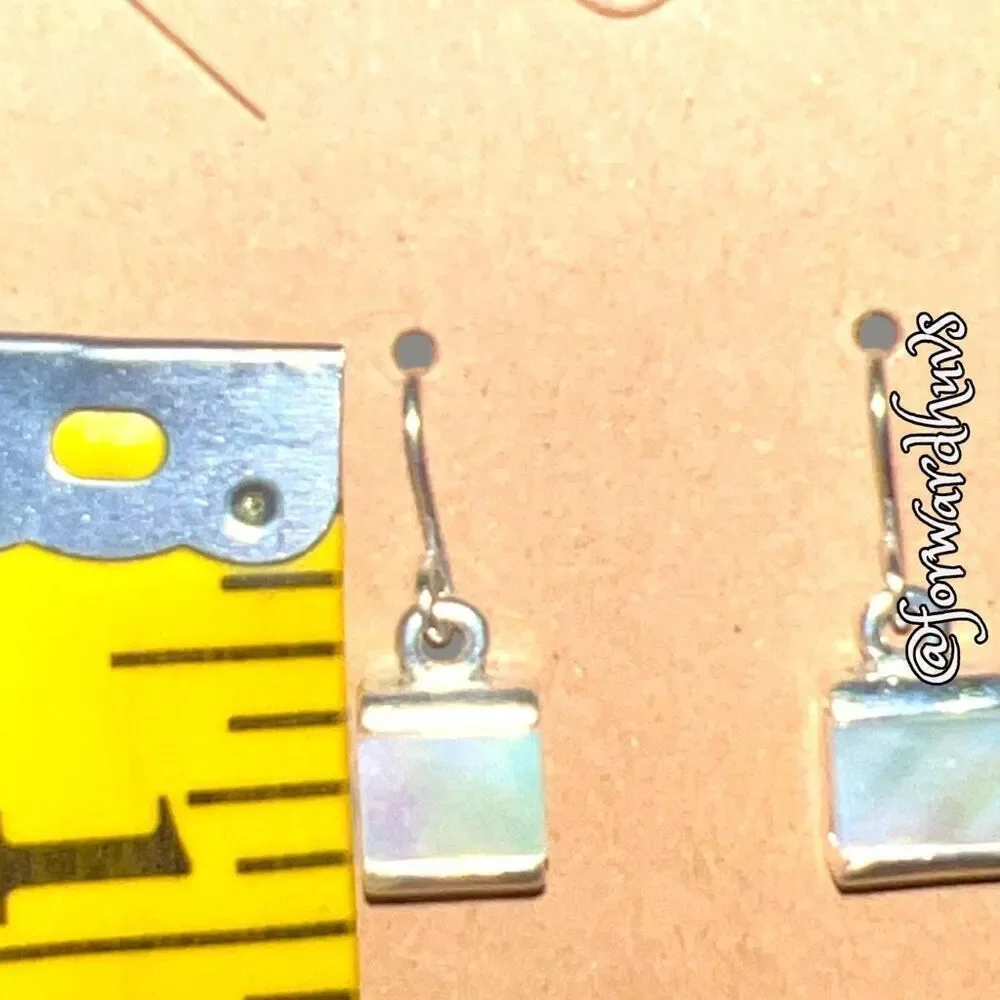 Mother-of-Pearl Silver-Tone Dangle Earrings